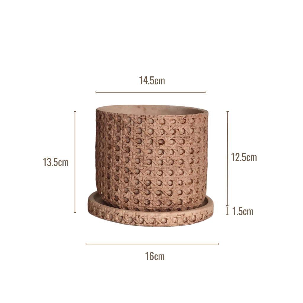 Woven Cane Garden Planter Pots (Set of 2)