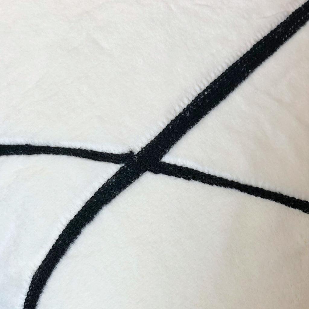 Abstract Line Embroidered Faux Fur Throw Pillow Cover
