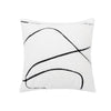Abstract Line Embroidered Faux Fur Throw Pillow Cover