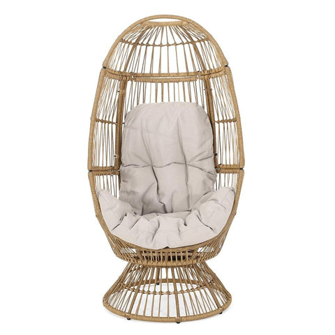 Aceson Outdoor Wicker Swivel Egg Chair with Cushion