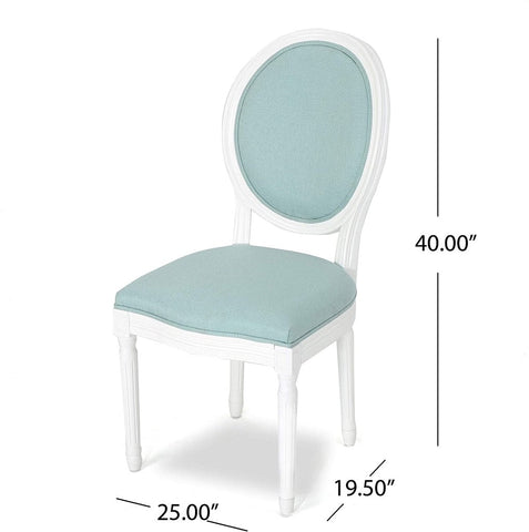 Image of Adelise Traditional Light Blue Upholstered Fabric Dining Chairs (Set of 2)
