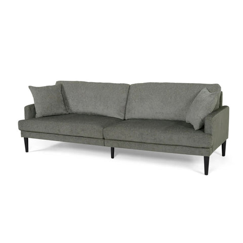 Image of Adut Contemporary 3 Seater Fabric Sofa with Accent Pillows