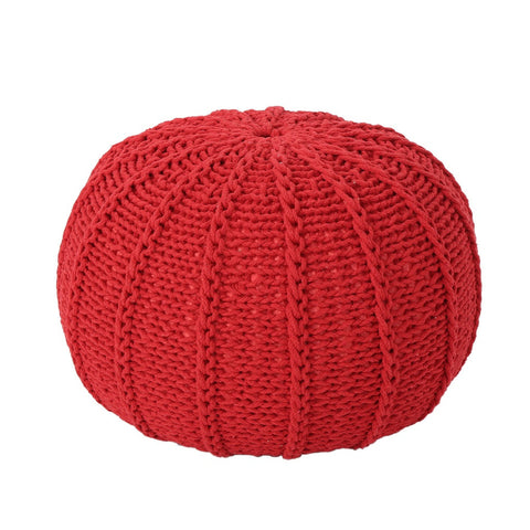 Image of Agatha Knitted Cotton Pouf