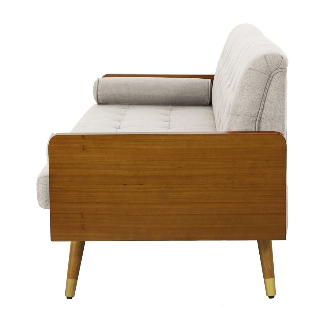 Aidan Mid Century Modern Tufted Fabric Sofa