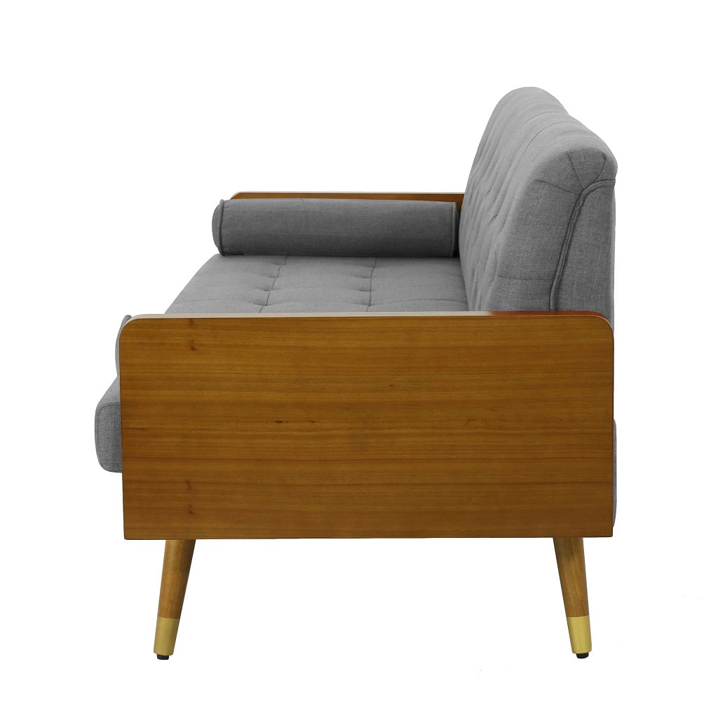 Aidan Mid Century Modern Tufted Fabric Sofa
