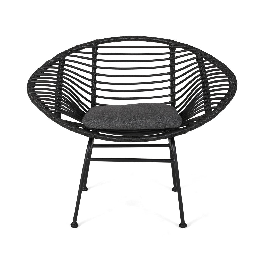 Aleah Outdoor Woven Faux Rattan Chairs with Cushions (Set of 2)