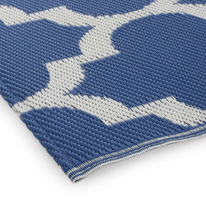 Alesandro Outdoor Modern Scatter Rug, Night Blue and White