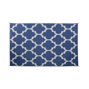 Alesandro Outdoor Modern Scatter Rug, Night Blue and White