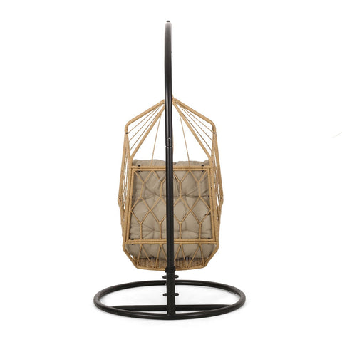 Image of Allegra Outdoor Wicker Outdoor Hanging Chair with Stand