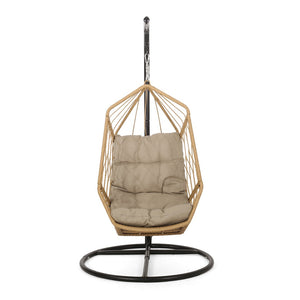 Allegra Outdoor Wicker Outdoor Hanging Chair with Stand