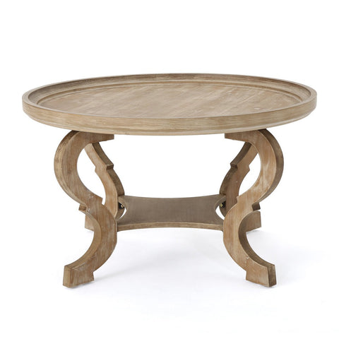 Image of Alteri Finished Faux Wood Circular Coffee Table