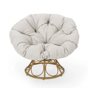Andrus Outdoor Papasan Swivel Chair with Water Resistant Cushion