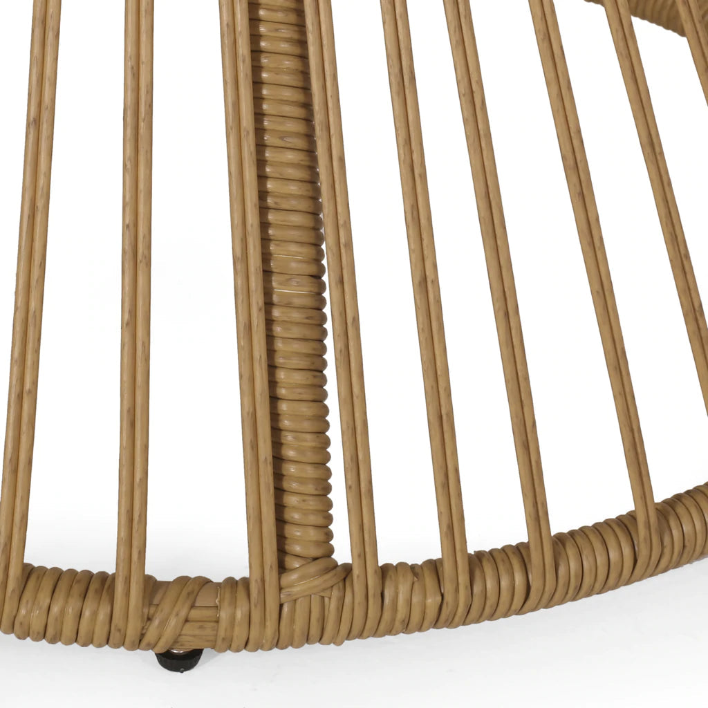 Apulia Outdoor Wicker Chair and Side Table Set with Cushion
