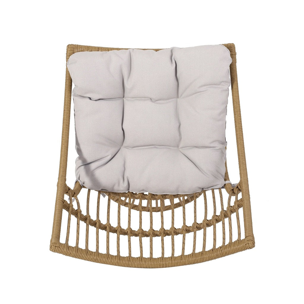 Apulia Outdoor Wicker Chair and Side Table Set with Cushion