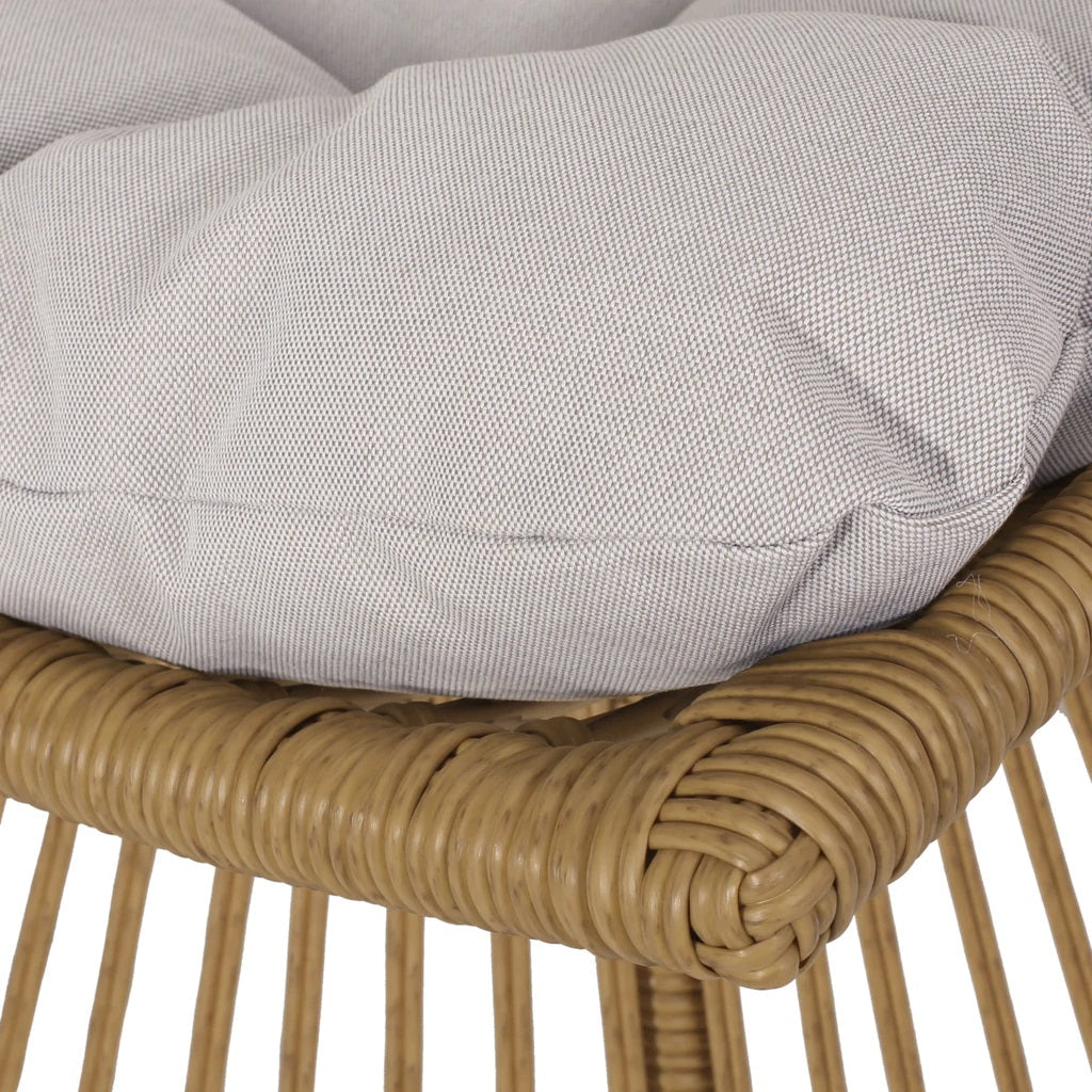Apulia Outdoor Wicker Chair and Side Table Set with Cushion