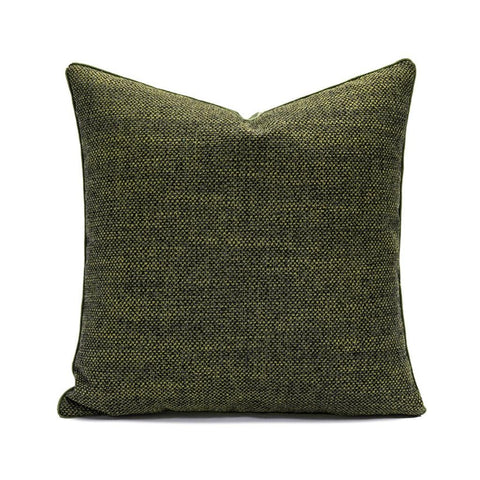 Image of Army Green Woven Textured Throw Pillow Cover
