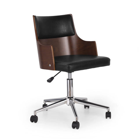 Image of Arvilla Mid-Century Modern Upholstered Swivel Office Chair