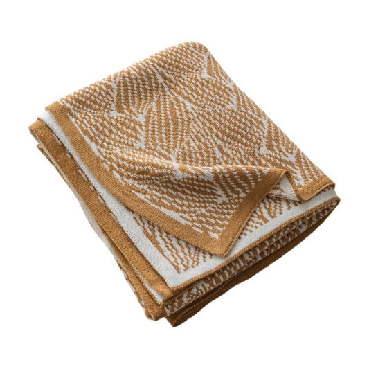 Autumn Leaves Knitted Throw Blanket
