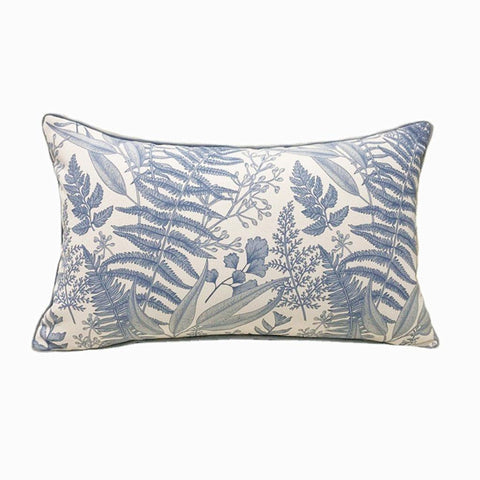 Image of Baby Blue Fern Lumbar Pillow Cover