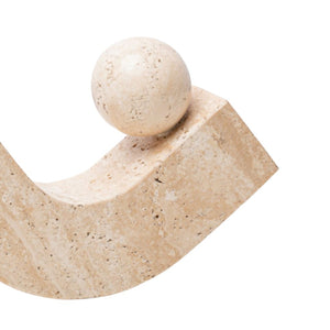 Balancing Arc Travertine Marble Bookend