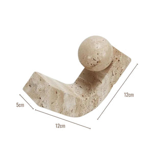 Balancing Arc Travertine Marble Bookend