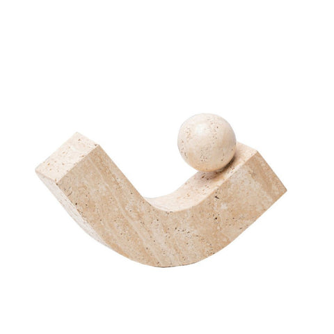 Image of Balancing Arc Travertine Marble Bookend