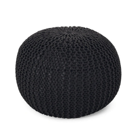 Image of Belle Modern Knitted Cotton Round Pouf