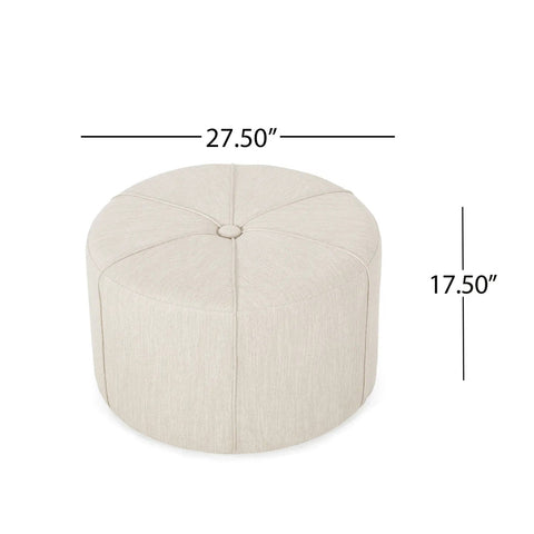 Image of Bergeson Fabric Upholstered Round Ottoman