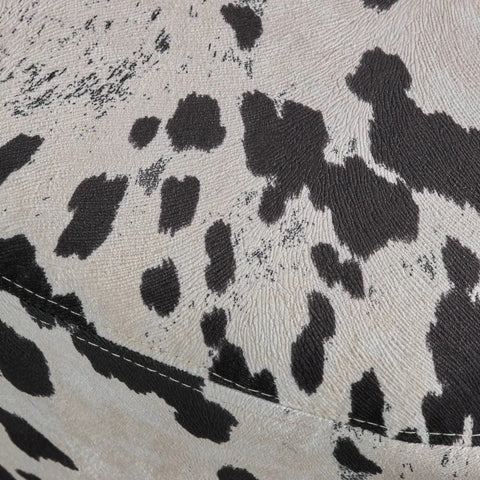Image of Bertha Milk Cow Patterned Velvet Ottoman