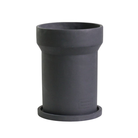 Image of Black Chimney Concrete Flower Pot