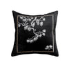 Black Pine Bonsai Embroidered Throw Pillow Cover