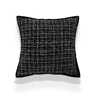 Black Tweed Throw Pillow Cover