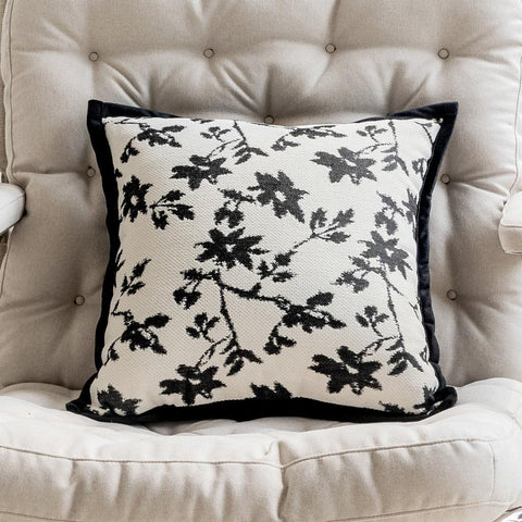 Image of Black & White Botanical Throw Pillow Cover