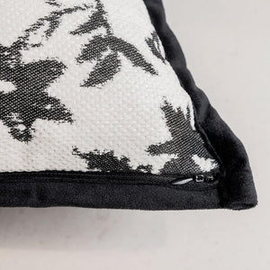 Black & White Botanical Throw Pillow Cover