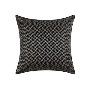 Black and Silver Geometric Diamond Pillow Cover