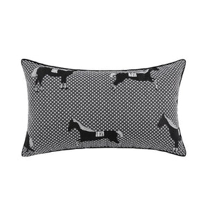 Black and White Horse Printed Jacquard Pillow Cover