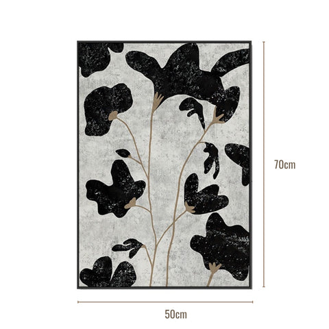 Image of Black and White Poppy Flower Wall Art Framed Print
