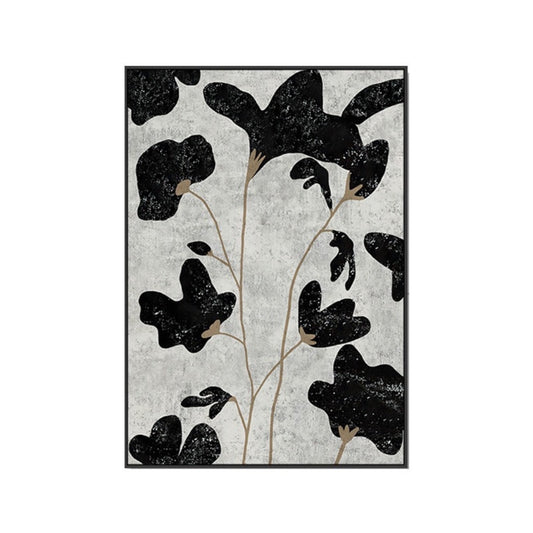 Black and White Poppy Flower Wall Art Framed Print