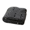Black and White Reversible Geometric Knitted Throw Blanket