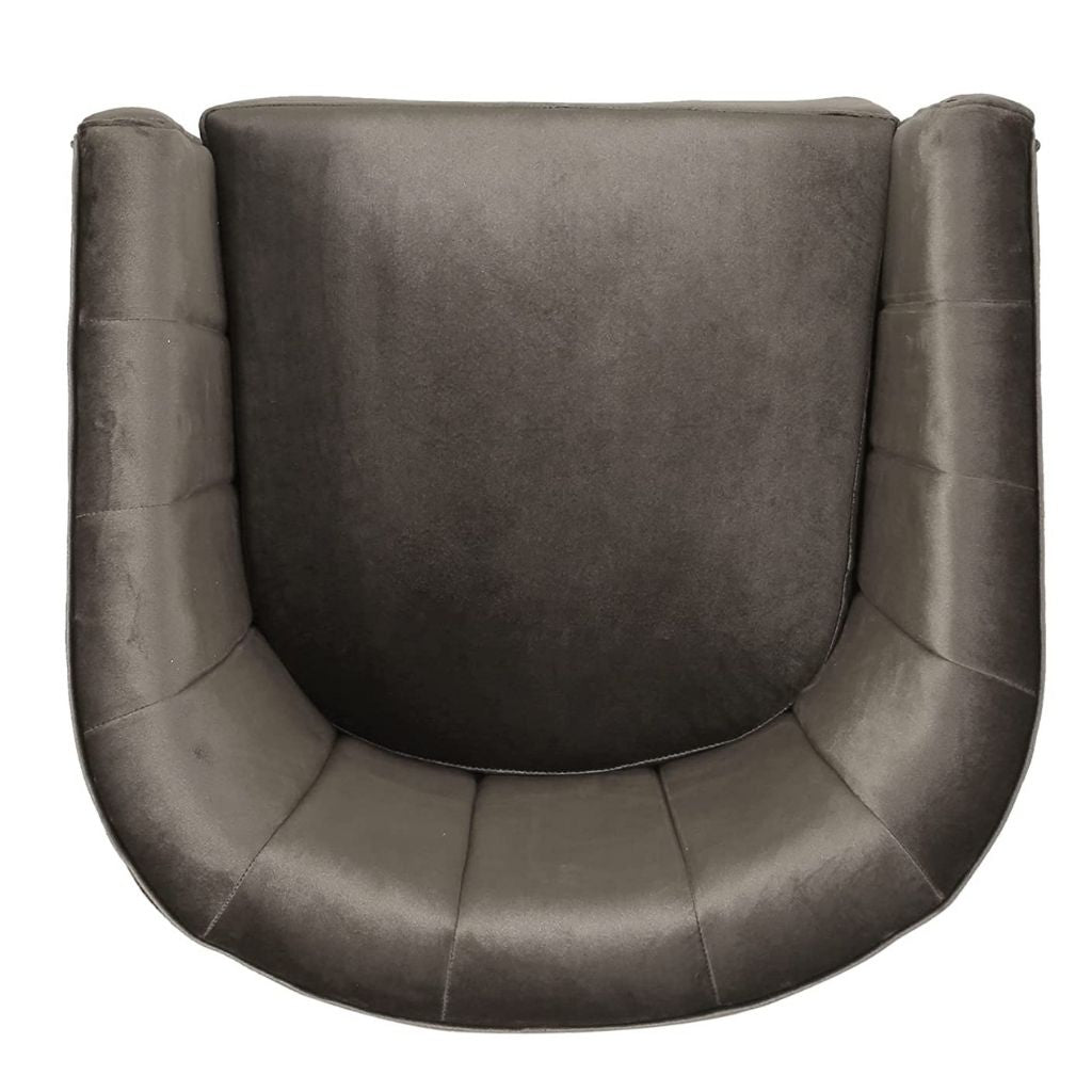 Blairmont Modern Glam Channel Stitch Velvet Swivel Club Chair
