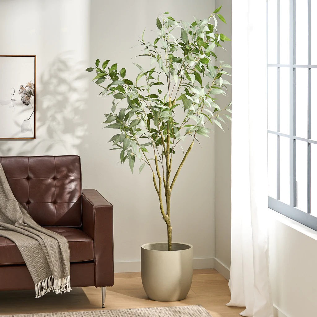 Bowrun 6.5' x 2.8' Artificial Eucalyptus Leaf Tree