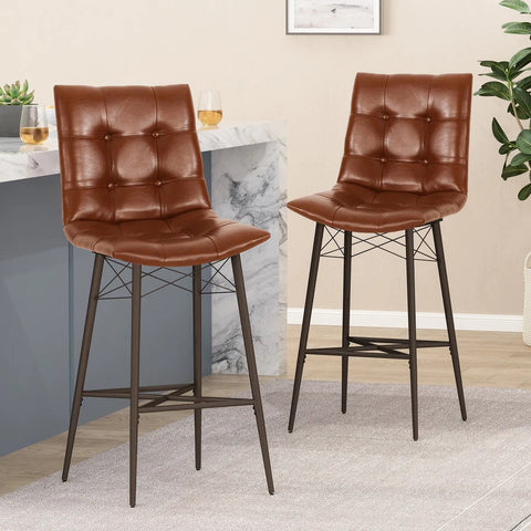 Image of Brayer Contemporary Tufted Barstools, Set of 2