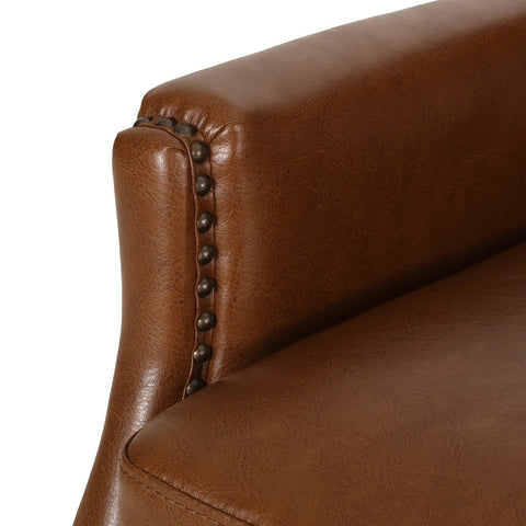 Image of Breu Contemporary Upholstered Pushback Recliner with Nailhead Trim