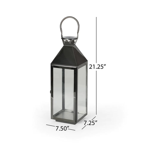 Image of Briar 22" Modern Outdoor Stainless Steel Lantern