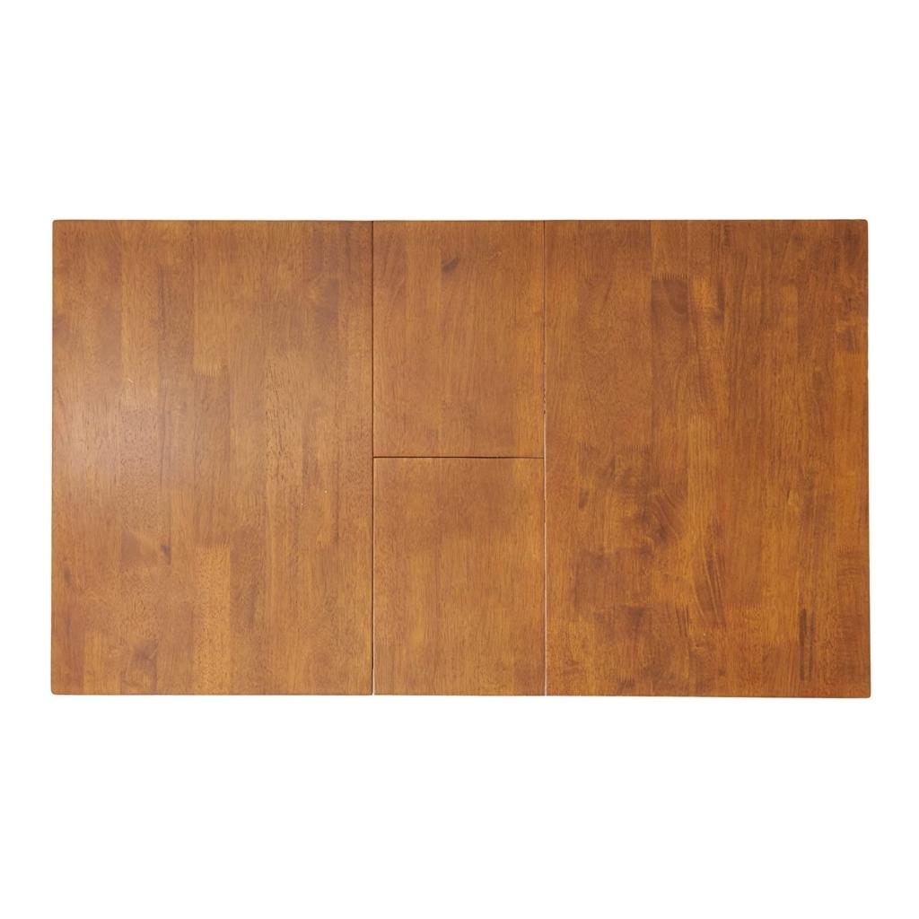 Bronwen Rustic Dark Oak and Cream Wood Dining Table with Leaf Extension