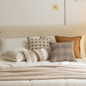 Brown Checkered Throw Pillow Cover