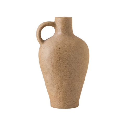 Image of Brown Speckled Retro Ceramic Jug Vase with Single Handle