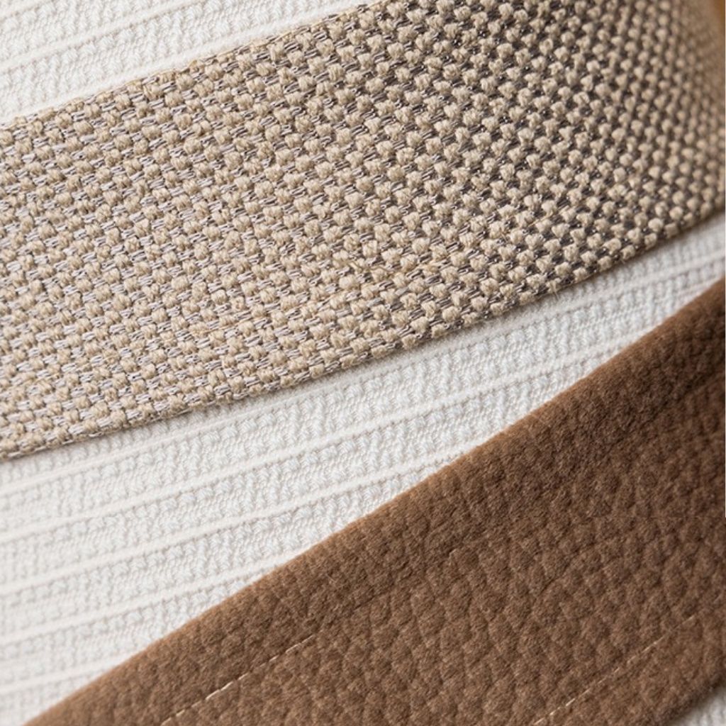 Brown Strappy Textured Lumbar Pillow Cover