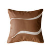 Brown Wave Faux Leather Throw Pillow Cover