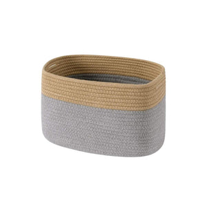 Brown and Gray Cotton Rope Storage Basket
